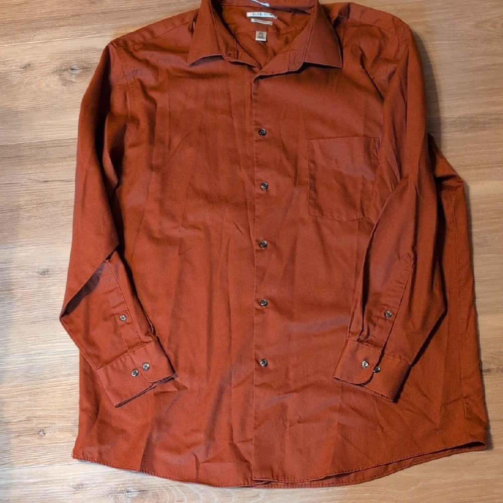 Van Heusen Lux Sateen Rust Shirt
